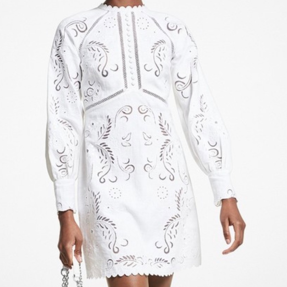 Floral Lace Embroidered Mini Dress